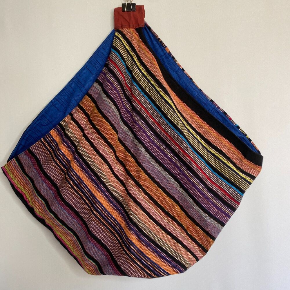 Bohemian Hippie Bag Multicolored Striped Fully Lined Large Shoulder Bag